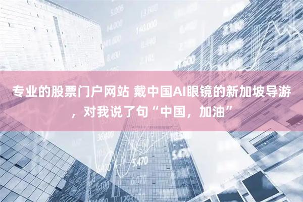 专业的股票门户网站 戴中国AI眼镜的新加坡导游,对我说了句“中国,加油”